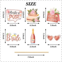 Wedding Party Photo Booth Props, Funny Bride Shower/Reception Party Selfie Pr…