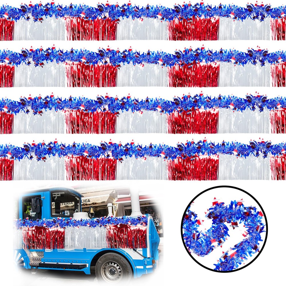 8 Pcs 4th of July Parade Float Patriotic Decorations, Independence Day Red Wh…
