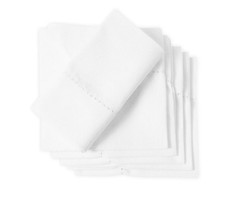 White Napkins, Hemstitch Napkins Cloth, 100% Pure Cotton, Cloth Napkins, Line…