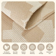 3×5 ft Boho Rugs for Entryway Washable Area Rug, Non Slip TPR Backed Entry Ru…