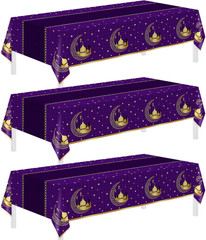 3 Pack Ramadan Table Cloth,Ramadan Decorations for Home,54″ X 108″ Eid
