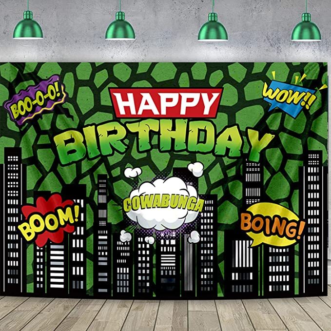 7×5 ft Cartoon Superhero Comic Birthday Backdrop T