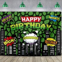 7×5 ft Cartoon Superhero Comic Birthday Backdrop T