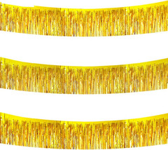 Metallic Foil Fringe Garland 3 Pack Party Decor Gold Silver Red Rose Gold Banner