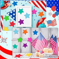 108 Pcs Star Cutouts Bulletin Board Paper Die Cut Watercolor 3.15 In Decor