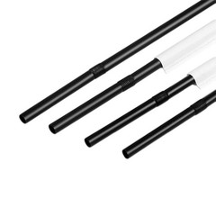 200-500PCS flexible plastic straws, black disposable curved party straws 8.26…