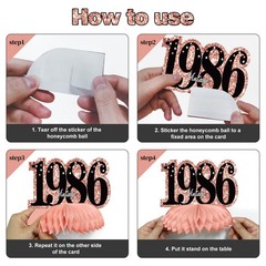 Kuxriox 11Pcs 40th Birthday Decorations Kit for Women, Rose Gold