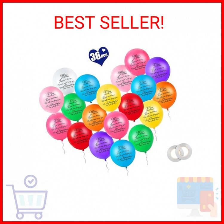 Sumind 36 Pieces Release Colorful Memorial Day Funeral Balloons Remembrance Ball