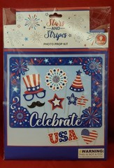 Patriotic Photo Props Kit Sticks – 9 Pieces STARS AND STRIPES New