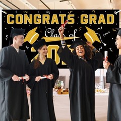 2026 Graduation Decorations – Black Gold 32.7 inches x 65 inches,
