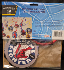 MARVEL Spiderman Swirl Decorations – (2 Pack) Crime Fighters 12 Piece Set