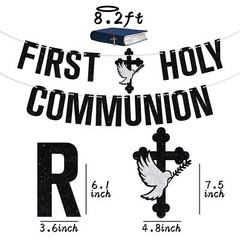 First Holy Communion Banner Baby Shower / 1st Religious/Birthday Baptism Bunt…
