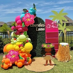 4Pcs Tropical Hibiscus Foil Balloons, 23.6inch Hot Pink Hibiscus Flowers Ball…