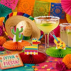 9 Pcs Fiesta Party Decorations Cinco De Mayo Decor 8» Mexican Themed Table H…