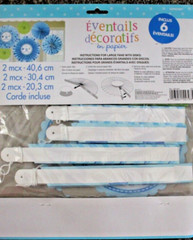 It’s A Boy Paper Fan Party Decorations 6 Pieces Circle Blue 2(16″) 2(12″) 2(8″)
