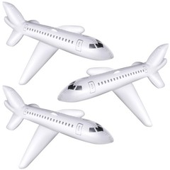 3 Pcs 40 Inch White Large Inflatable Airplane Balloon Aviation Themed Decorat…