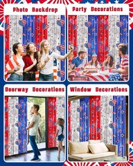 2-Pack Red, White & Blue Foil Fringe Curtains for 4th of July & Patriotic Cel…