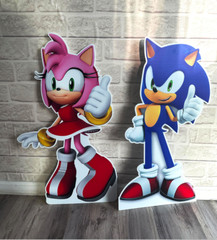 Sonic & Amy Rose Props 3ft, Sonic & Amy cutouts, Birthday Parties