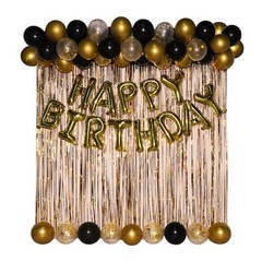 Black and Gold Birthday Decorations Happy Birthday Banner Gold Black Gold