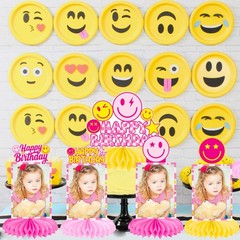 8 PCS Preppy Party Photo Honeycomb Centerpieces Birthday Decorations Pink Yellow