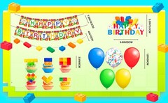 Lego Building Blocks Party Decoration Birthday Supplies Balloons Cake Topper Set