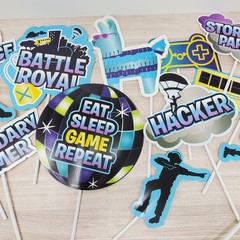 Battle Royal Cutouts Photo Props Amscan Gamer Birthday Party Decorations 12 pcs