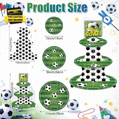 World Soccer Cup Decorations 2026 – 3 Tier Soccer Cupcake Stand | Soccer Party D