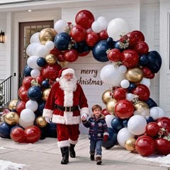 Red White Blue Balloon Arch Double , Navy Blue Dark Ruby Red Balloon Garland …