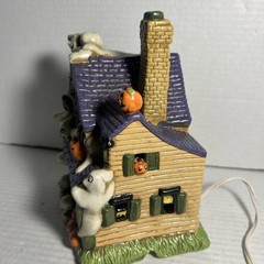 Halloween Lighted House Porcelain Mania Manor Pumpkin Time Ghost Pumpkin Working