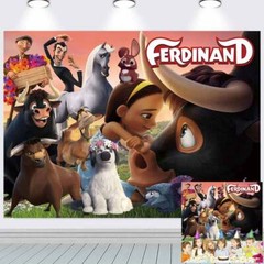 Ferdinand the Bull Party Decor Birthday Backdrop Banner Cartoon Vinyl 7x5ft