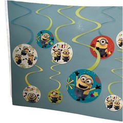 Despicable Me Minions Swirl Decorations 12 Pcs Value Pack Party Supply New
