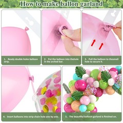 151PCS Tropical Balloons Arch Garland Kit, Green Hot Pink Confetti Latex Ball…
