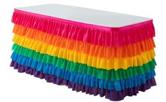 9ft Table Skirt Rainbow Tablecloth Unicorn Tutu Table Skirt for Rectangular