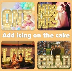 3FT Block Marquee Letter E, Marquee Light Up Letters for Birthday Baby Shower…