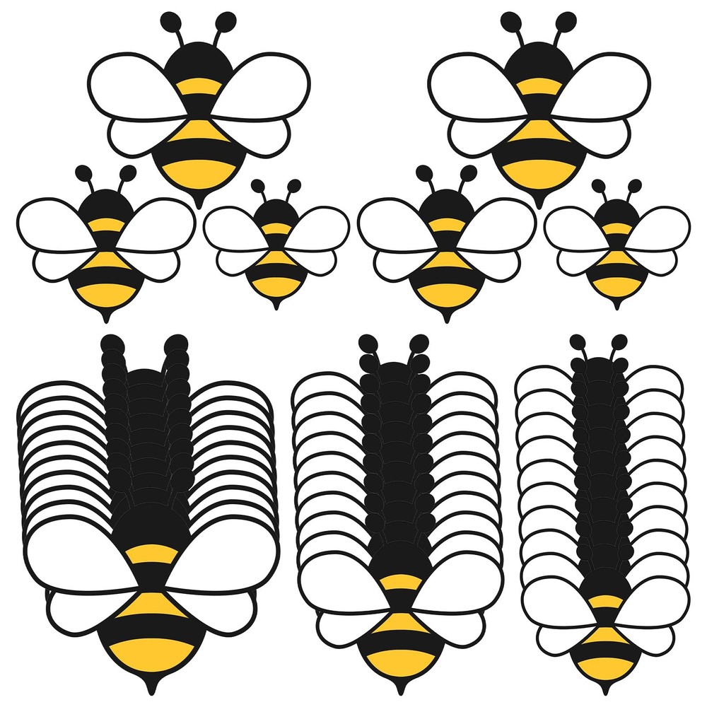 60 Pcs Bee Cutouts Assorted Size Bee Bulletin Board Accents or Craft Cutouts …