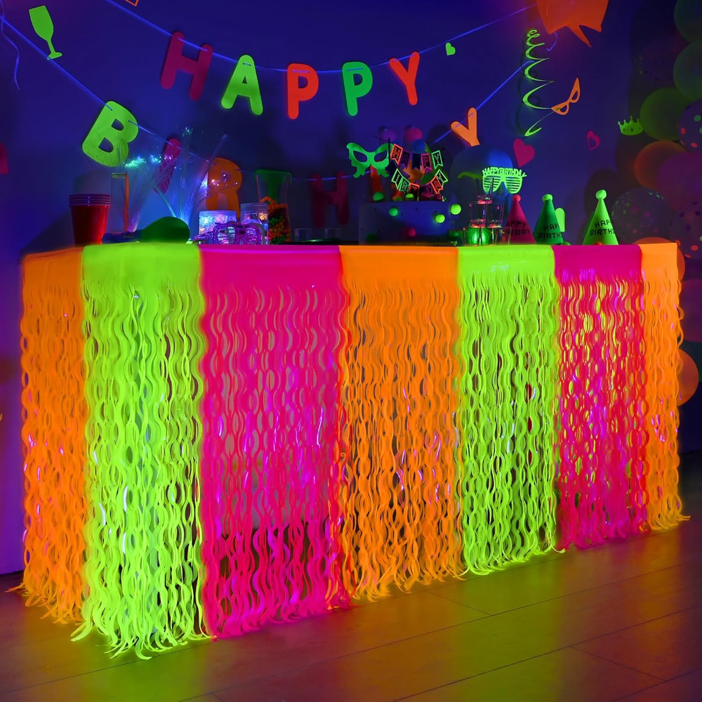 Mega-L Glow in the Dark Party Supplies, 2 Pack Neon Party Decorations Fluorescen