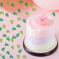 120 PCS Green Glitter Tractor Shaped Farm Party Table Scatter Confetti