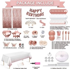 Elegant Rose Gold Tableware Set for 25 Guests