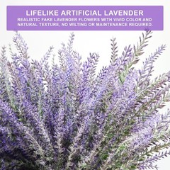 20 Bundles Artificial Lavender Flowers for Outdoors, UV Resistant Fake Plants…
