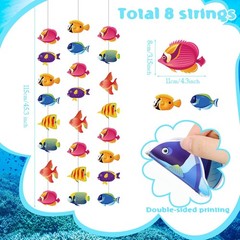 8 Pieces Under The Sea Party Decorations Tropical Fish Garlands Ocean Fish Pa…