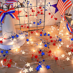 [Timer] 2 Pack 4Th of July Decorations 250Th Anniversary Red White and Blue Ligh