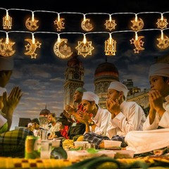 Ramadan Moon Star 10/20 LED String Fairy Lights EID Mubarak Lamp Muslim Decor UK