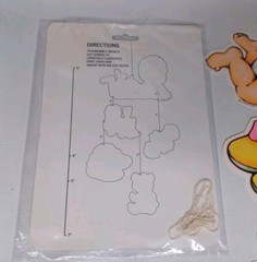 Vintage 1981 Beistle Co. Paper Mobile Baby Shower Decor Hanging Decoration