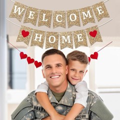 Gold Welcome Home Banner – Fully Assembled and Ready to