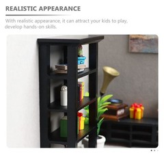 Toyvian Dollhouse Mini Bookshelf Model Miniature Display Bookcase Mini House …