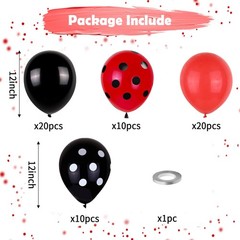 Ladybug Balloons, Red Black Polka Dots Balloons Matte Black and Red Balloon B…