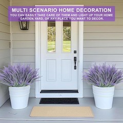 20 Bundles Artificial Lavender Flowers for Outdoors, UV Resistant Fake Plants…