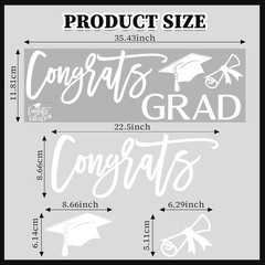 Congrats Grad Decal Sign for Balloon Arch – Graduation Decar for Grad Party, Cla