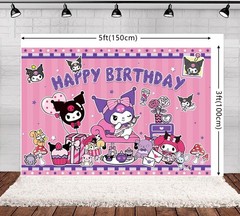 Kuromi & My Melody Birthday Party Decorate Supplies Balloon Banner Cake Toppers