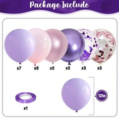 Isndare Pastel Pink And Purple Balloons 12 Inch Metallic Purple Lilac Pink
